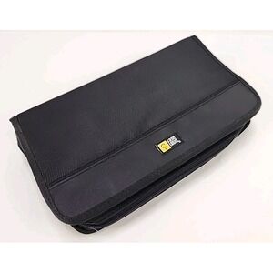 Case Logic 64 CD/DVD Organizer Carrying Case Zipper Storage Black Nylon Canvas